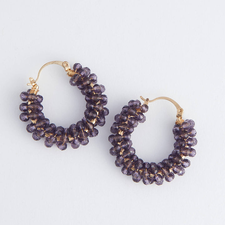 Caden Wrapped Beaded Hoop Earrings
