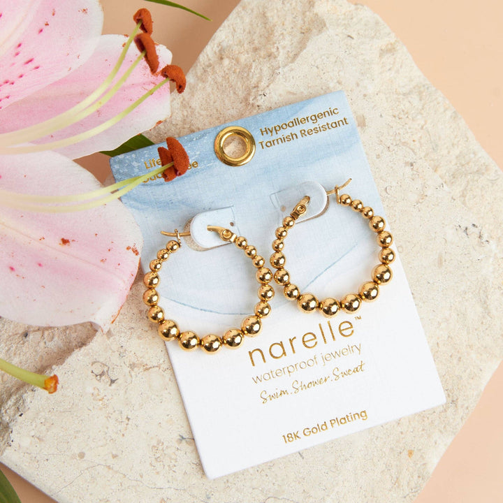 Waterproof Earrings Narelle Bubble Hoops in 18K Gold