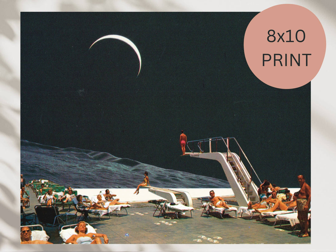 Surreal Retro Collage Art Print,Surreal Art, Retro Art, Vint