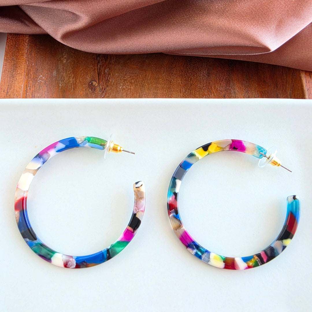 Cameron Hoop Earrings - Moody Mosaic