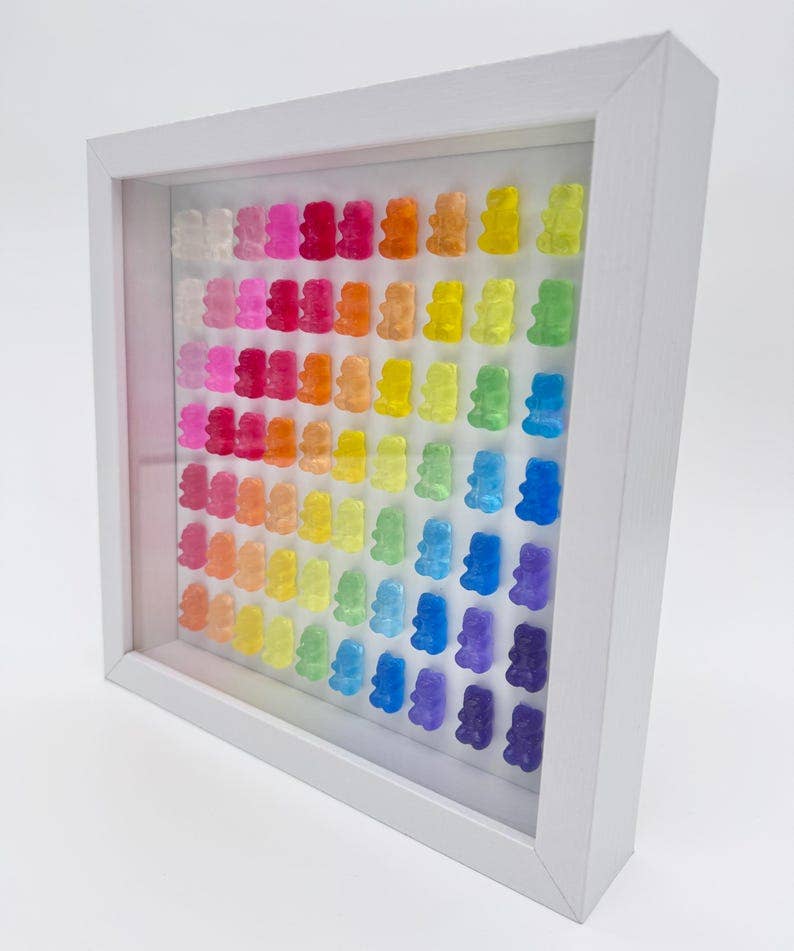 Hand-Sculpted Gummy Bear Resin Art Shadow Box