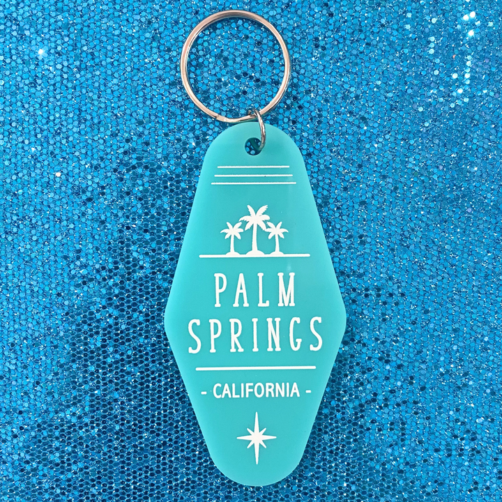 Teal Palm Springs Keychain