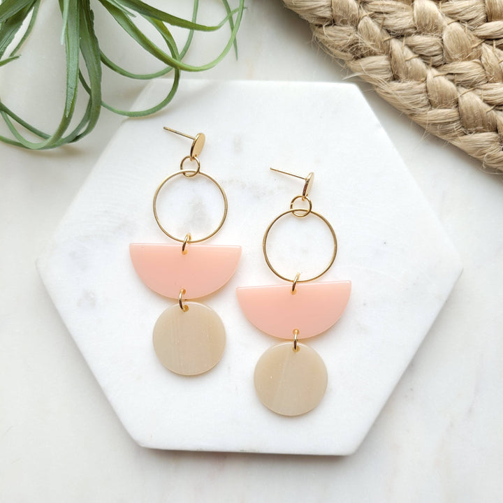 Wren Earrings - Blush & Linen // Jewelry, Gift