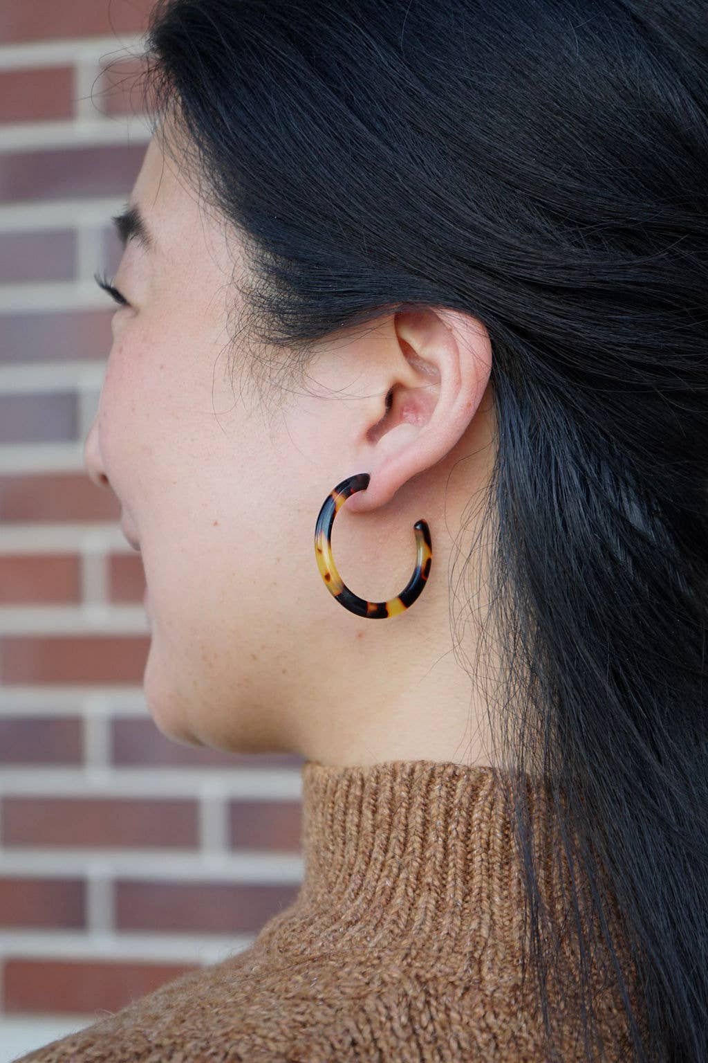 Camy Hoop Earrings - Tortoise