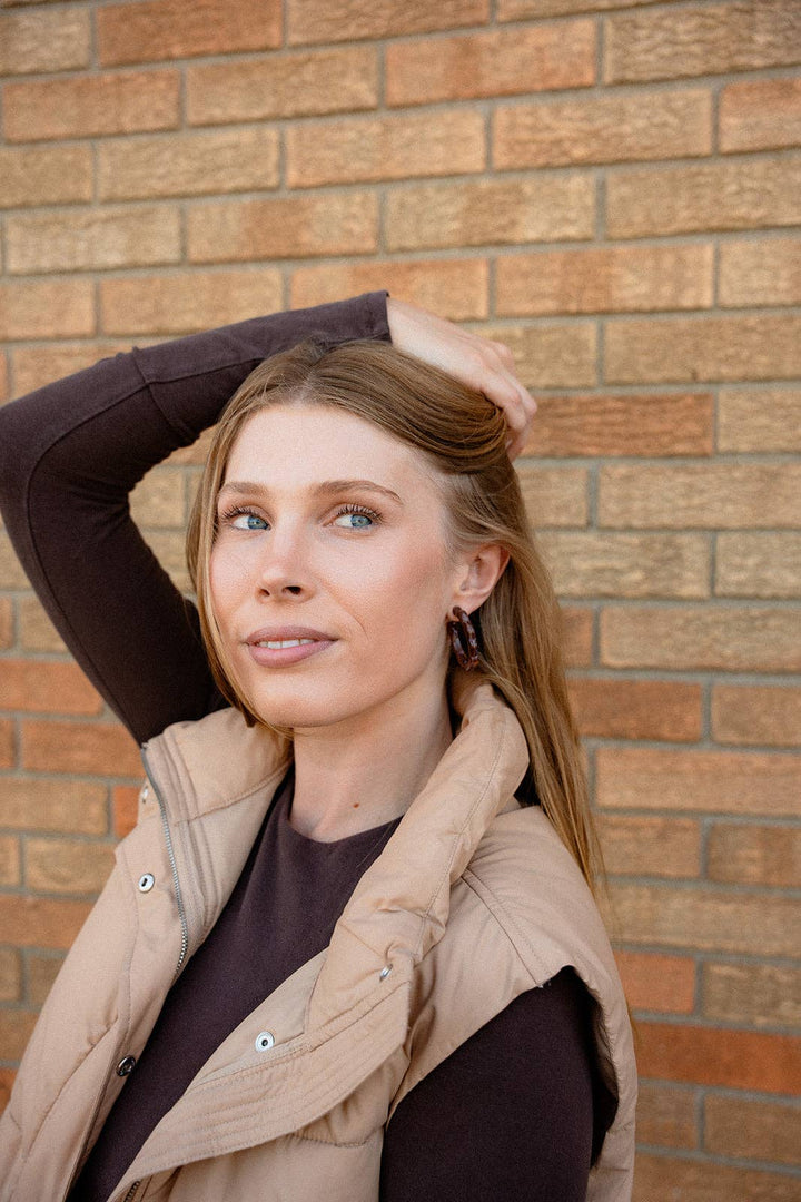 Scarlett Hoop Earrings - Cocoa Brown