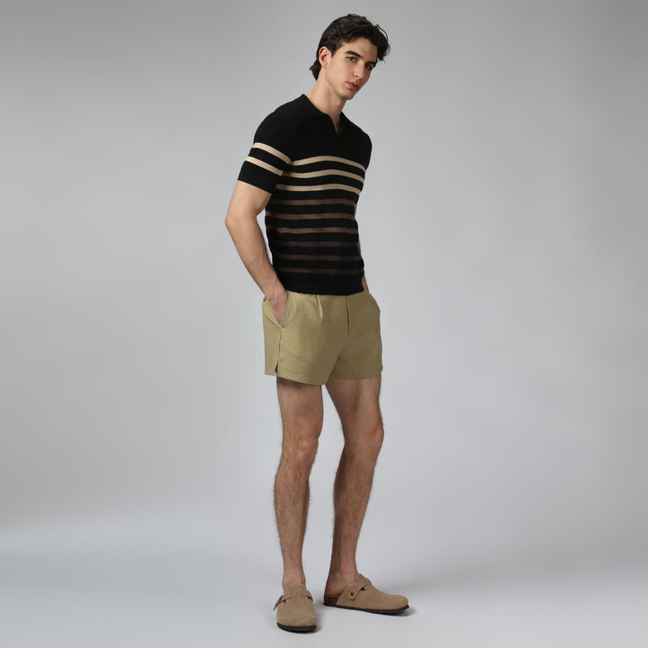 NEW- Black Seabreeze Knit Polo - Parke & Ronen
