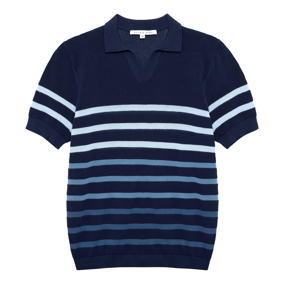 Navy Seabreeze Knit Polo - Parke & Ronen