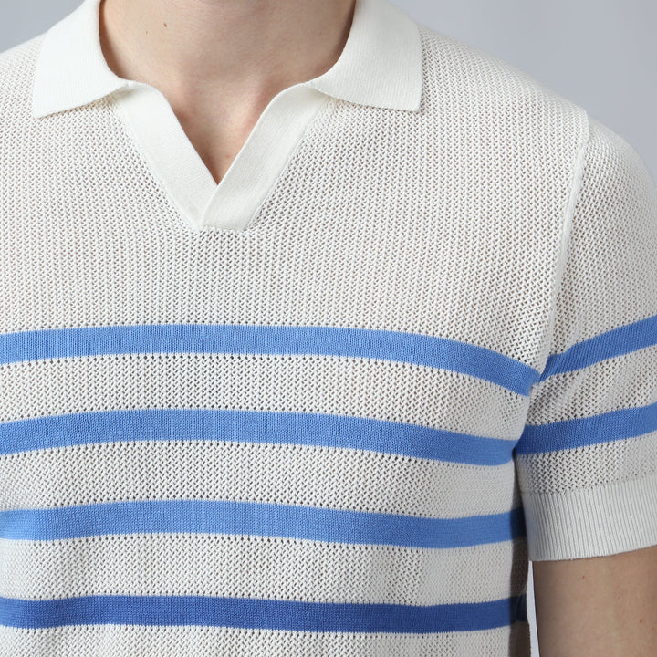 White Seabreeze Knit Polo - Parke & Ronen