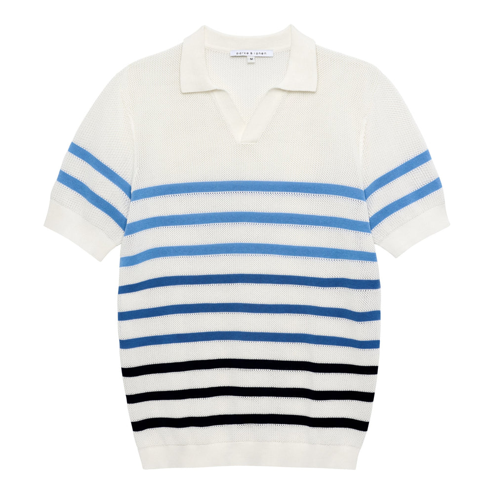 White Seabreeze Knit Polo - Parke & Ronen