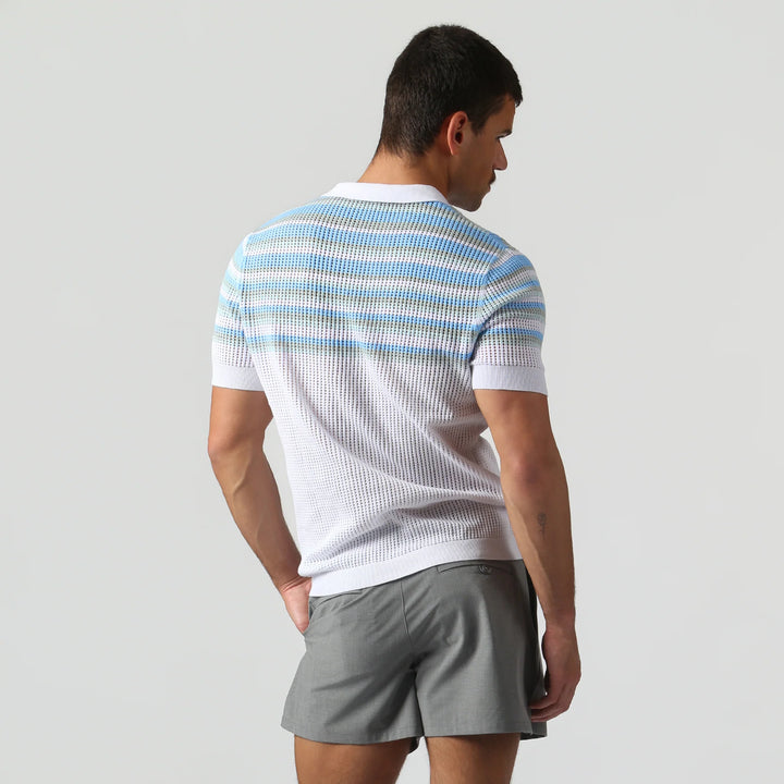 Sismano Knit Polo White Sky
