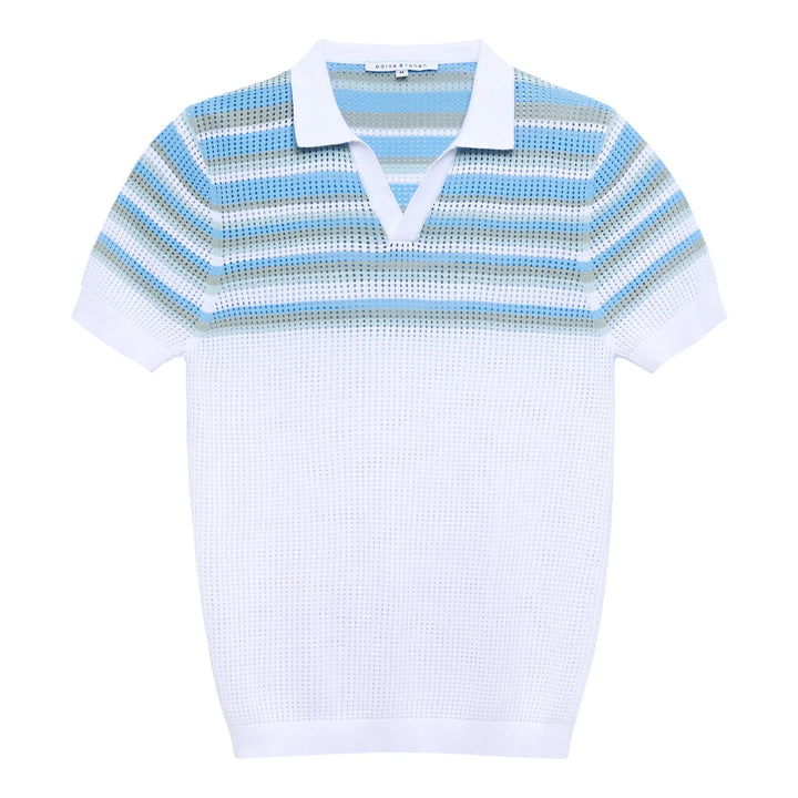 Sismano Knit Polo White Sky