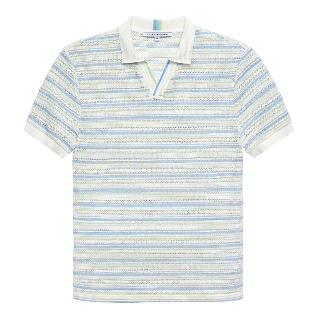 Argento Knit Polo Ice Stripe