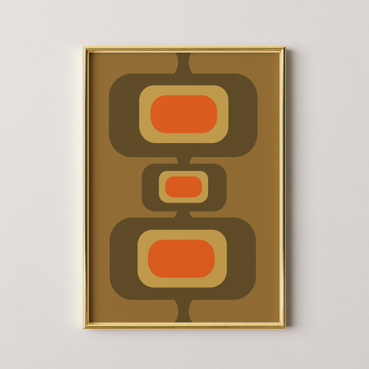 Green and Orange Rectangles Print