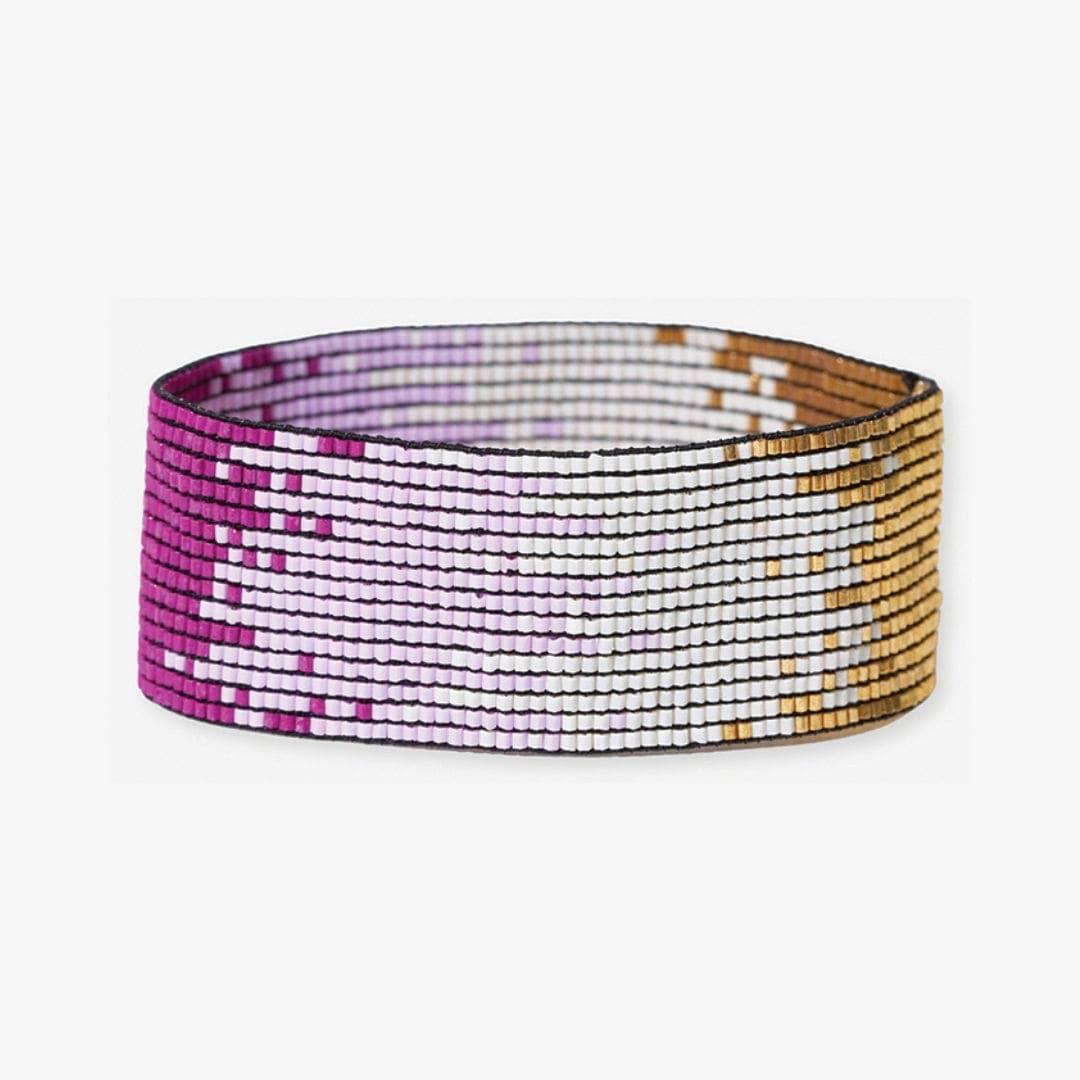 Kenzie Ombre Beaded Stretch Bracelet Magenta