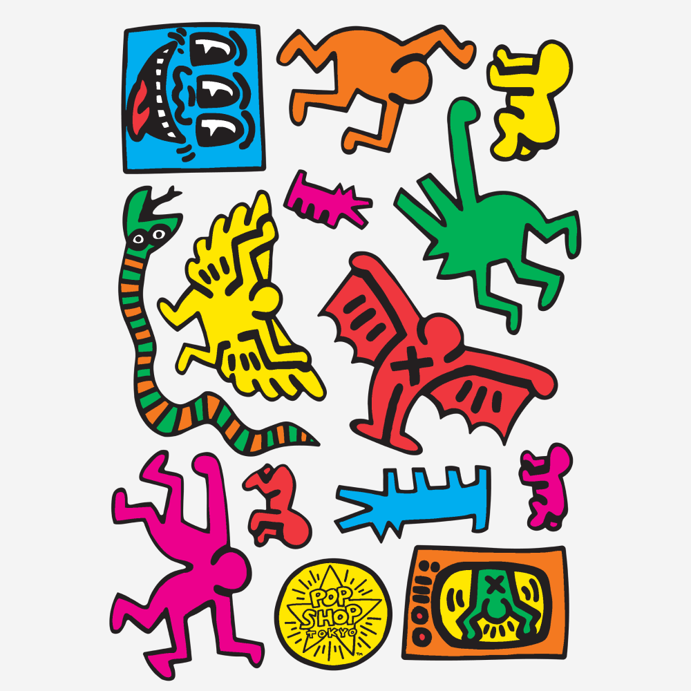 Pop Shop Tokyo Keith Haring Kiss-Cut Stickers, 15-Pack