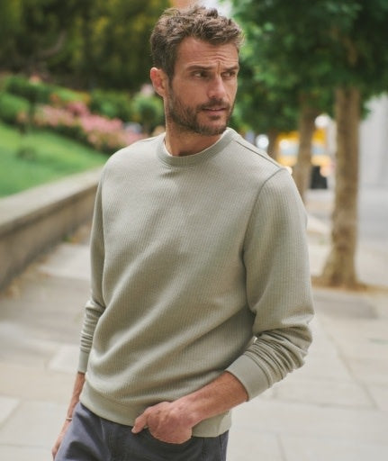 Corbet Quilted Crewneck Taupe