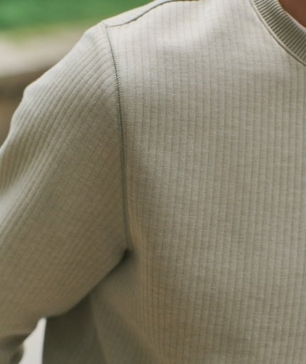 Corbet Quilted Crewneck Taupe