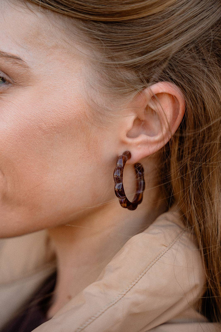 Scarlett Hoop Earrings - Cocoa Brown