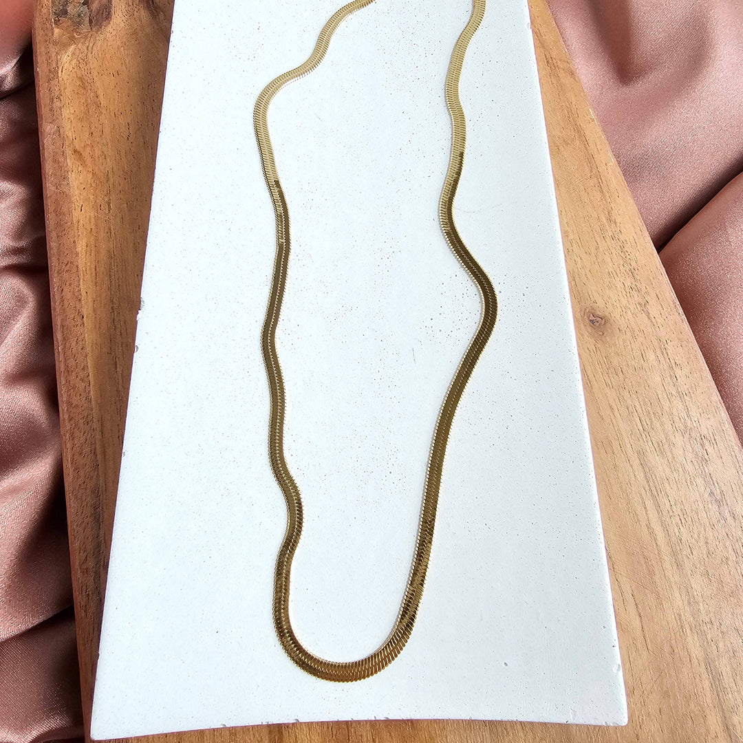 Luxe Delicate Herringbone Chain - 16" - Gold