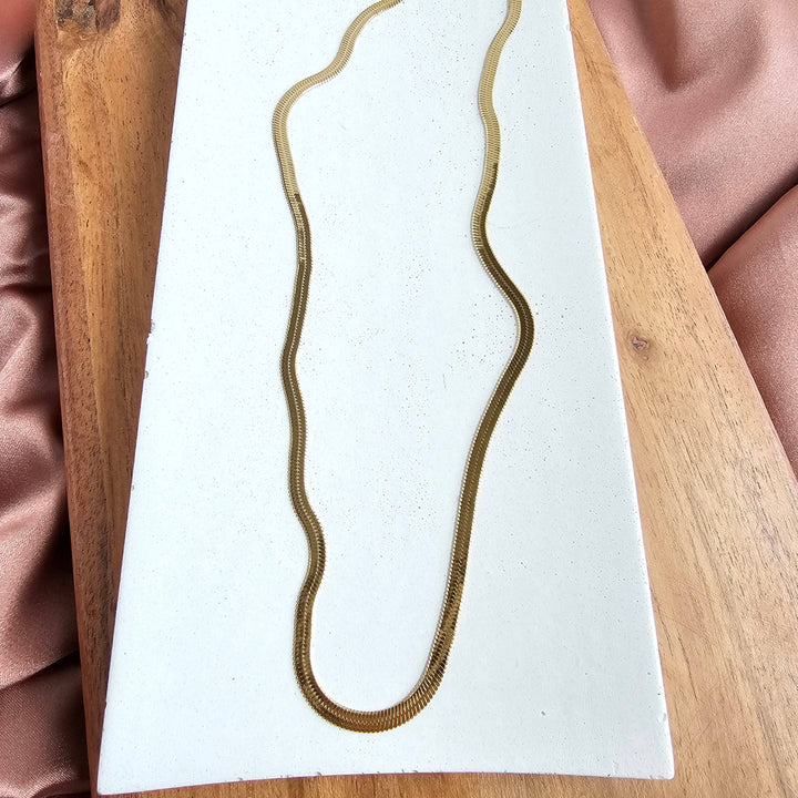 Luxe Delicate Herringbone Chain - 16" - Gold