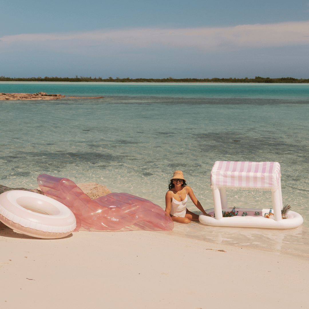 Pink Striped Tube Float
