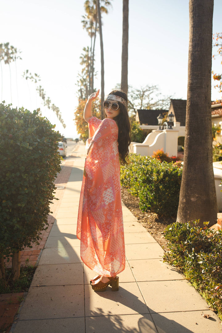 Melon Paisley Caftan