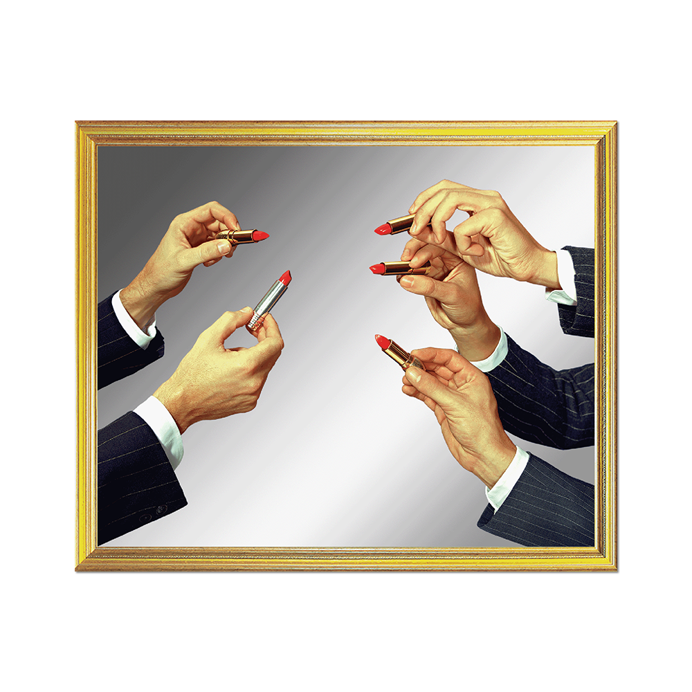 Metallic Lipstick Mirror by Toiletpaper - Die-Cut Sticker