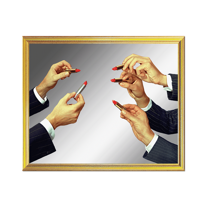 Metallic Lipstick Mirror by Toiletpaper - Die-Cut Sticker