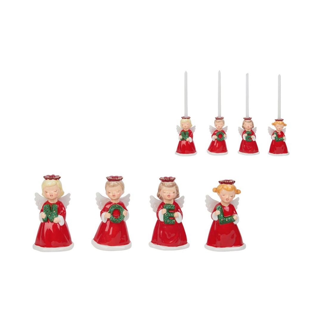 Set/4 Angel Choir Candle Holders