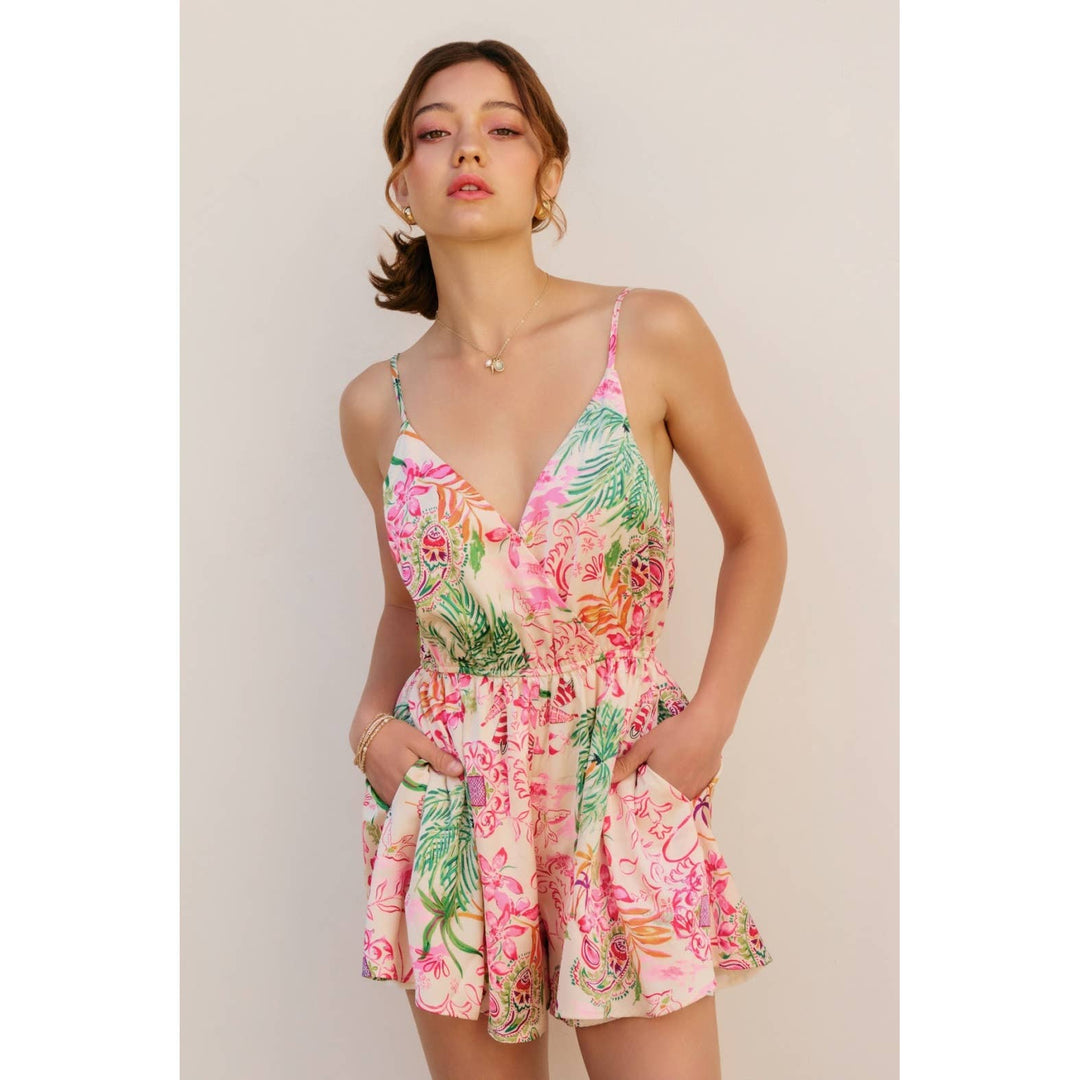 All In Love Deep Surplice Romper