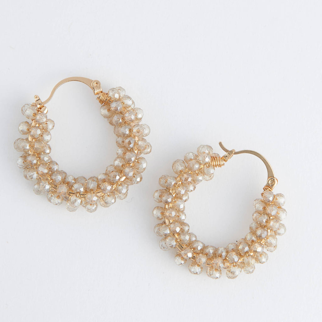 Caden Wrapped Beaded Hoop Earrings