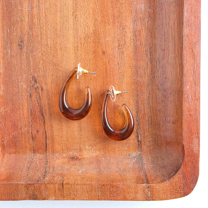 Julie Hoop Earrings - Amber