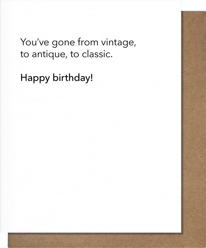 Vintage To Classic - Birthday Card