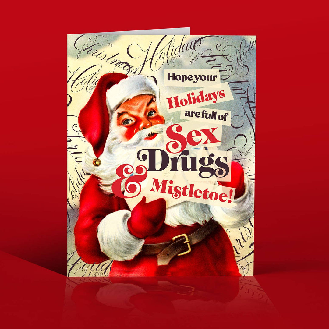 Sex+Drugs+Santa Christmas Card