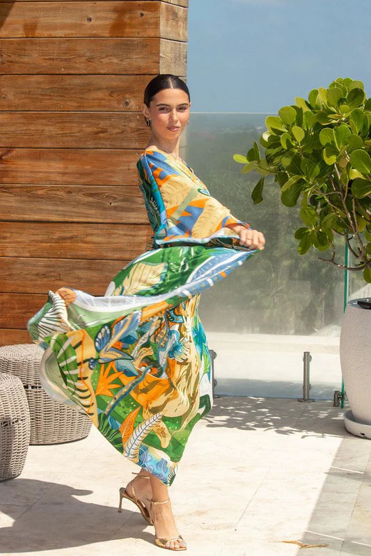 Jaguar Garden Full Length Caftan