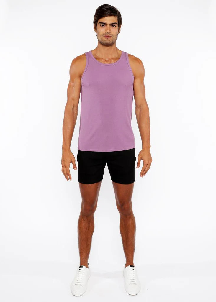 Taro Purple Rib Stretch Modal Tank Sta-16004-02