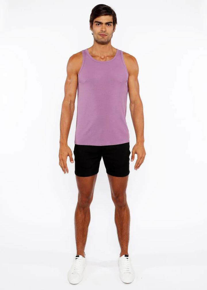 Taro Purple Rib Stretch Modal Tank Sta-16004-02