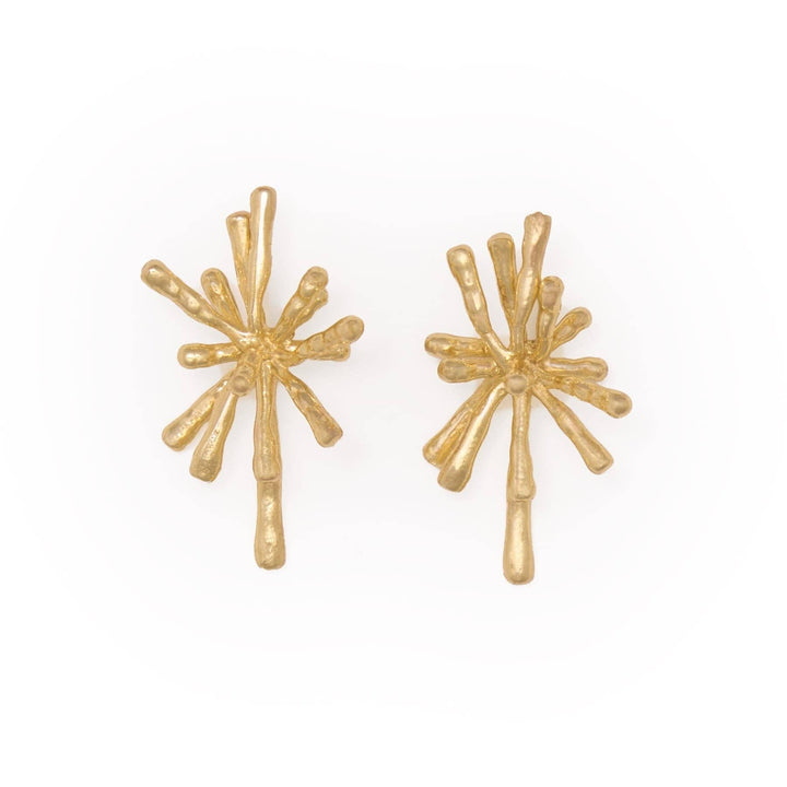 Freya Star Burst Post Earrings Brass