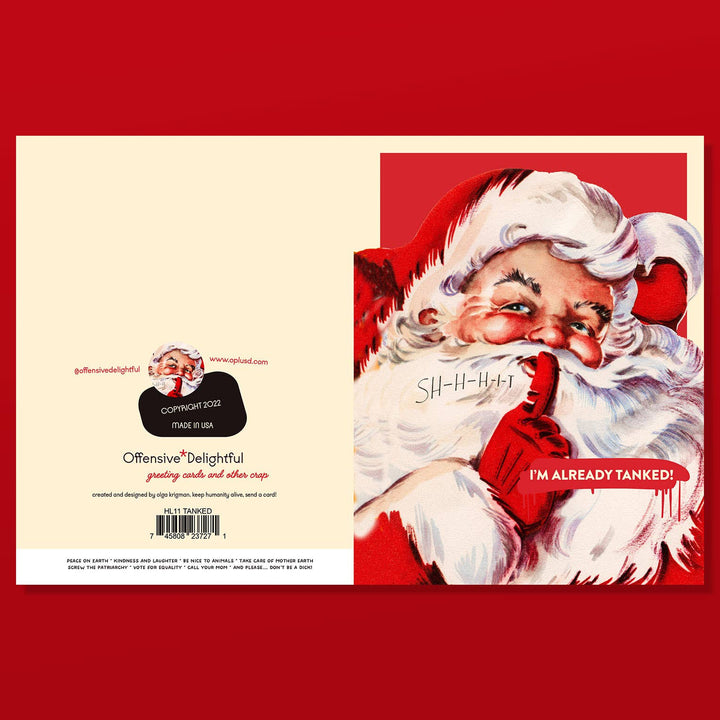 Santa Tanked Christmas Card