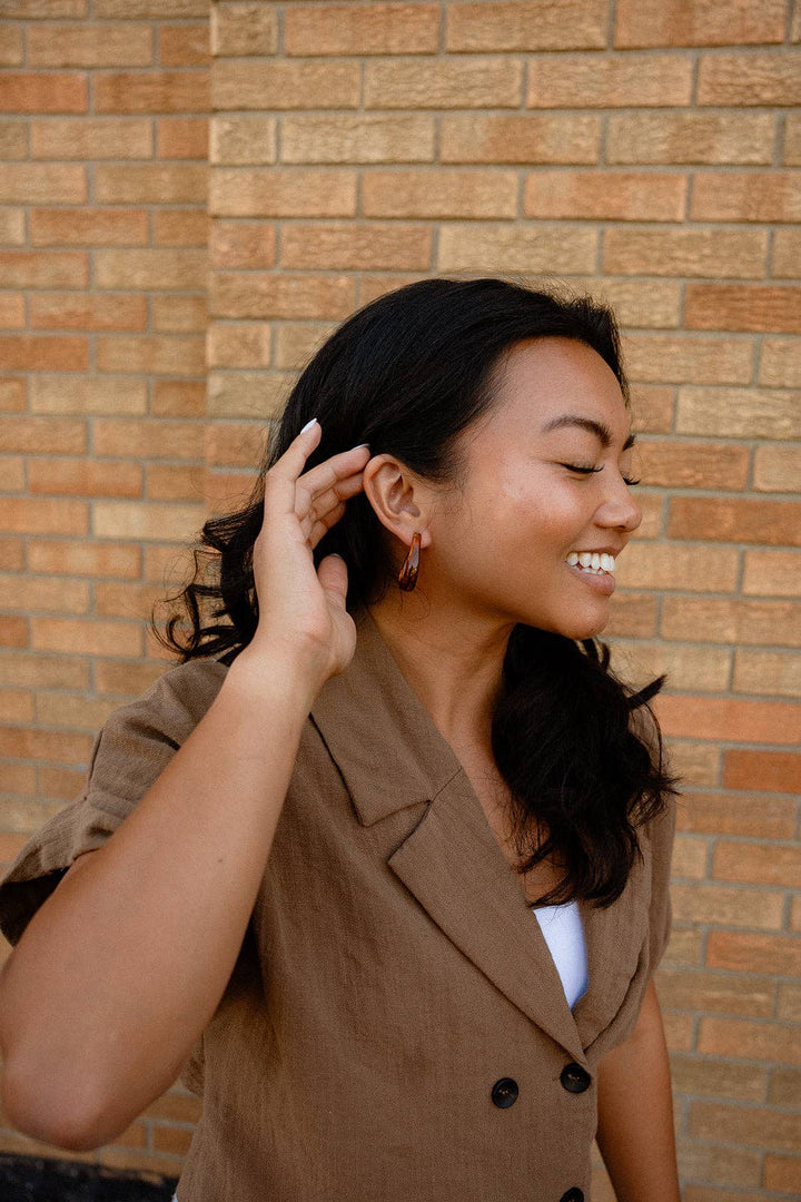 Julie Hoop Earrings - Amber