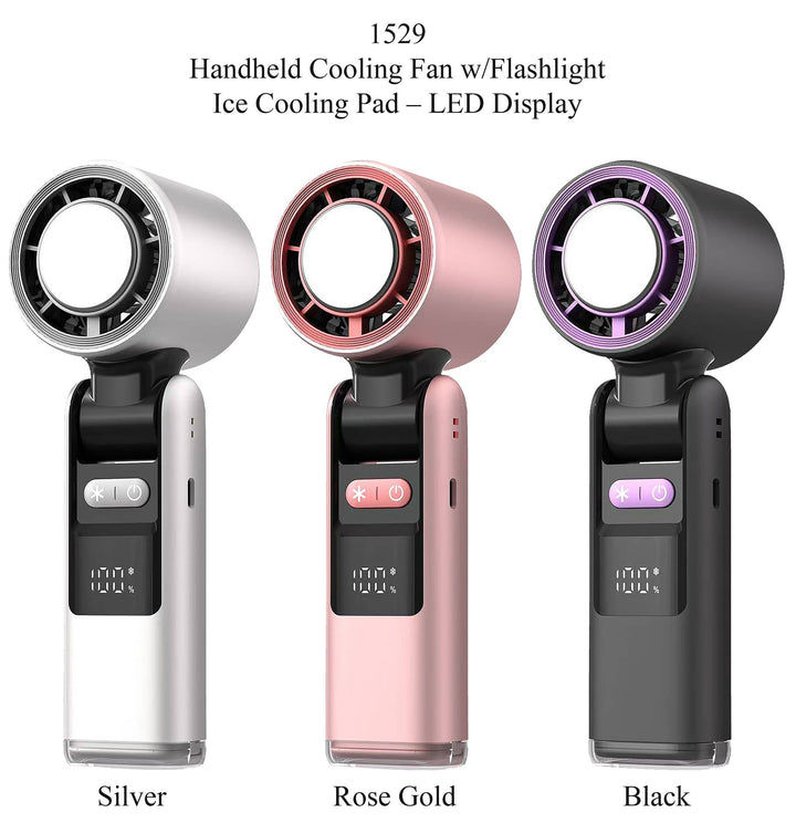 Handheld Ice Cooling Fan & Flashlight