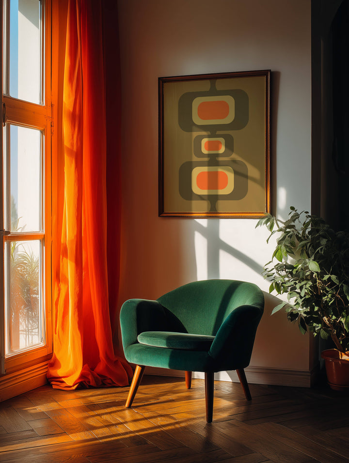 Green and Orange Rectangles Print