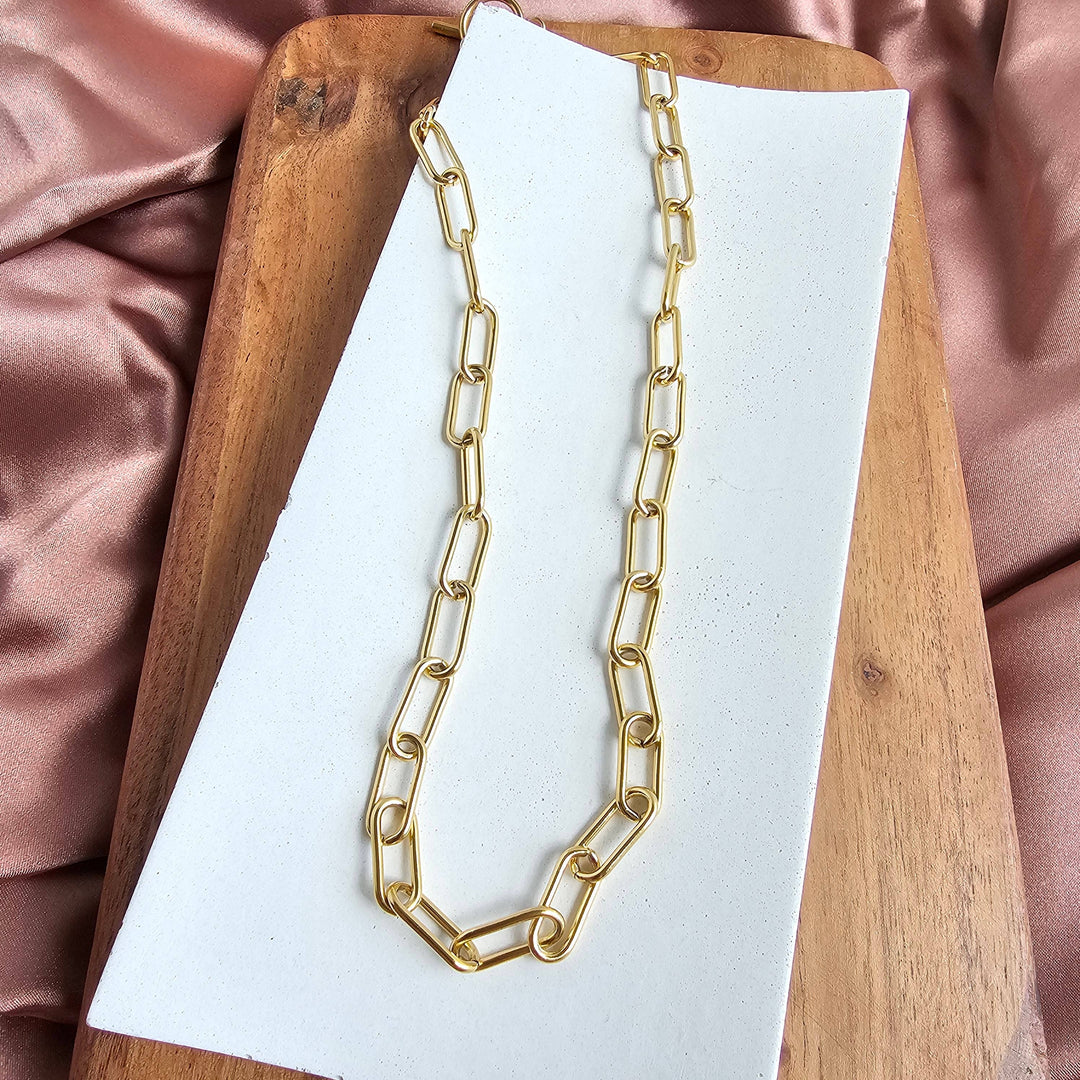Luxe Chunky Paper Clip Chain - 18" - Gold