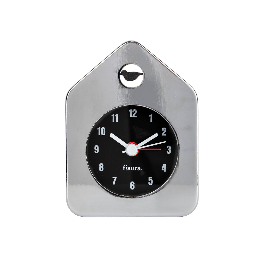 Mini Chrome Little House Alarm Clock