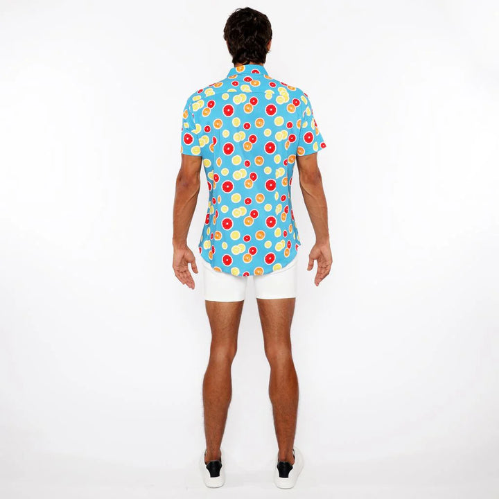 Orange/Grapefruit Slices Printed Cotton Jersey Knit Short Sleeve Shirt St-9334