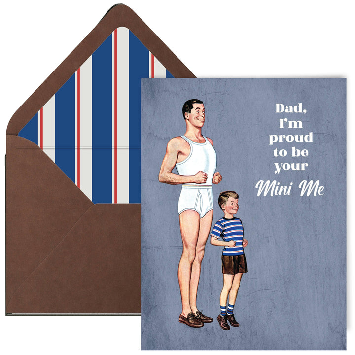 Funny Retro Dad and Son Mini Me Father's Day Greeting Card