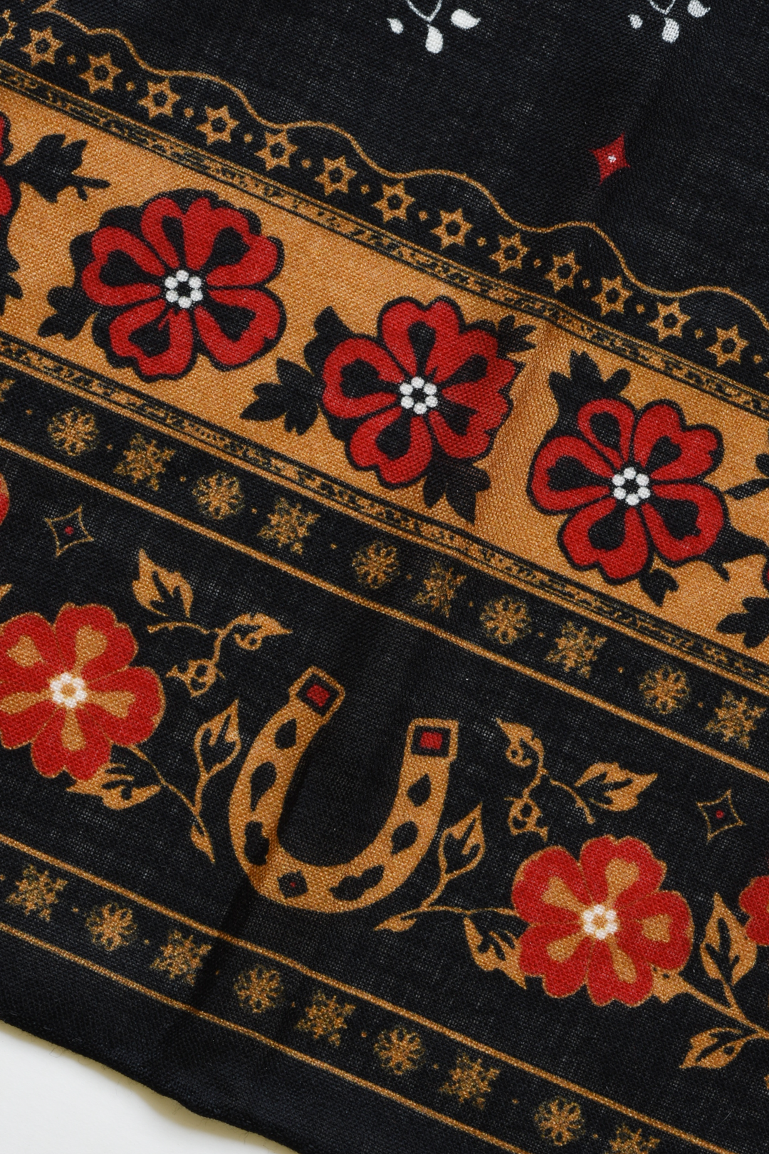 Western Floral Horseshoe 100% Wool Bandana