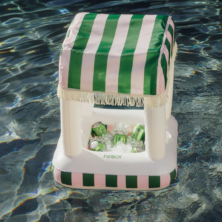 Floating Cabana Bar Small Green Stripes
