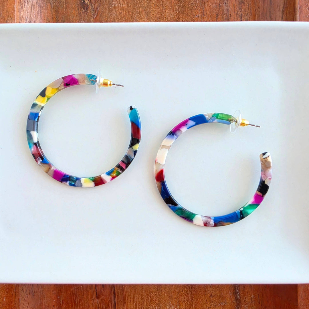 Cameron Hoop Earrings - Moody Mosaic