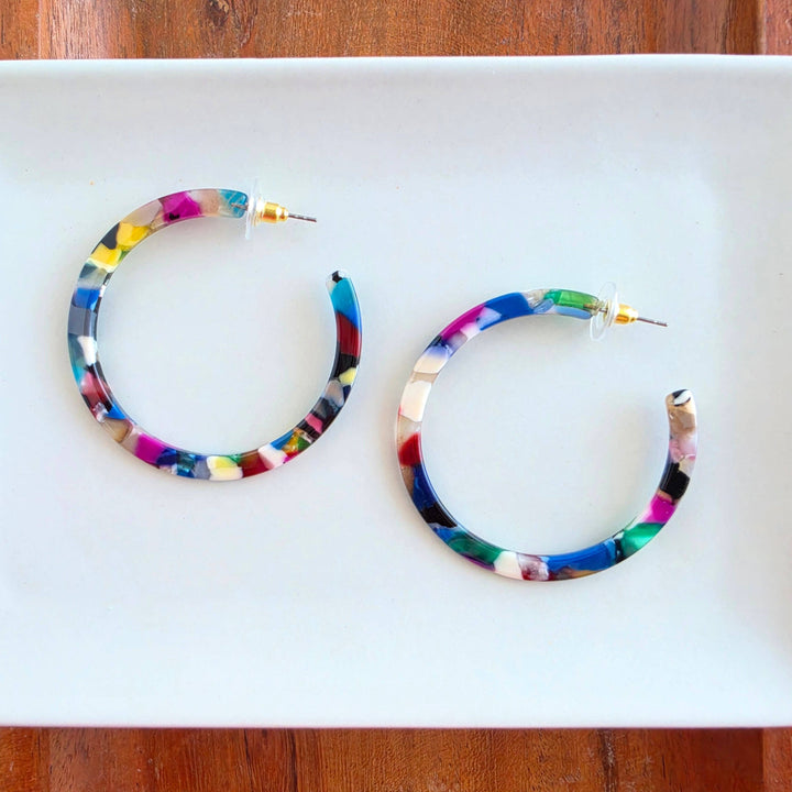 Cameron Hoop Earrings - Moody Mosaic